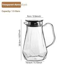 1 pieza Jarra de agua de plástico para restaurante; Gran capacidad con asa; Jarra de agua fría de acrílico transparente; Dispensador de jugo - Multicolor - Ver 7