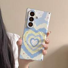 1pc Dual Axis Leather Texture Magnetic Wave Heart Popular Shockproof Anti-Slip Smart Phone Case Foldable Phone Case Compatible With Samsung Full Coverage Anti-Drop Protective Case For Samsung GalaxyZFOID7 GalaxyZFOID6 GalaxyZFOID5 GalaxyZFOID4 - Multicolor - View 12