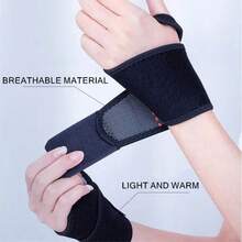 Self-Heating Adjustable Wrist Compression Band - Breathable Fabric, Suitable For Typing And Sports - Hand Washable, Lightweight Design For Daily Use - Black - View 3