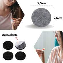 kit com18/36 protetores para cadeira,mesa,cama de feltro antiderrapante 2,5cm redondo - 18 peças - Visão 3