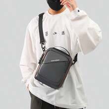 4 Colors Available, Casual Chest Bag For Men, Multifunctional Crossbody Sling Bag With Combination Lock, Lightweight Large Capacity, PU Leather Waterproof And Wear-Resistant, Sports Cycling Shoulder Bag - Multicolor - View 11