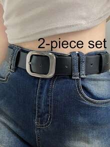 1 条女士时尚休闲黑色牛仔腰带，百搭腰带，适合作为母亲节或生日礼物 - 黑色 - 查看 12