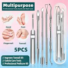 5pcs Set High-Quality Stainless Steel Manicure And Pedicure Tools, Including Portable Travel Case. This Complete Manicure And Pedicure Set Includes Callus Remover, Toe Lifter And Manicure Tools Suitable For Men And Women. - Silver - View 2