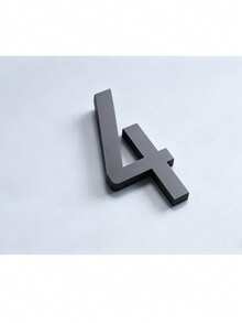 1pc 3D High-Visibility Acrylic Number & Letter Door Sign, Business Style Classic Black Square Geometric Beveled Edge High Contrast Waterproof Sun-Proof Wear-Resistant Multi-Functional Signage Suitable For Office, Conference Room, Office Building Room Number - House Number - View 2