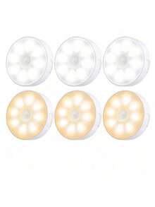 1/3/6PCS 8LED Wireless Sensor Night Light, USB Charging Intelligent Sensing Wall Light, With On/Off Function, Very Suitable For Lighting In Kitchens, Bedrooms, Living Rooms, Stairs, Corridors, Bathrooms, Dormitories And Other Places - Multicolor - View 13