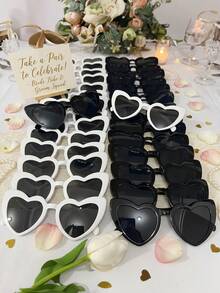 2/12/24pcs Heart-Shaped Frame Glasses, Suitable For Fashion Theme Concerts, Weddings And Store Celebration Guest Favors, Perfect For Party And Performance Looks - Eyeglasses Set - View 1