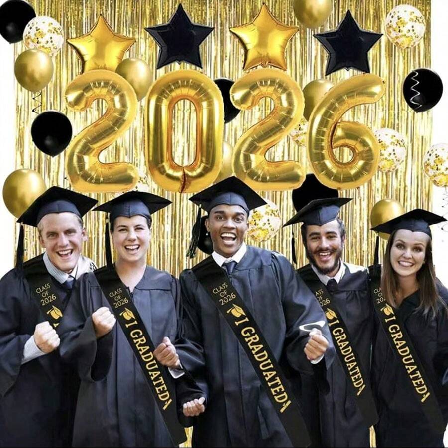 Class Of 2026 Graduation Sash, Gold Foil "I Graduated" Shoulder Sash For Graduation Party Photo Props/Graduation Sash,Class Of 2026 Sash,I Graduated Sash,Graduation Party Prop,Graduation Outfit Accessory - Multicolor - View 1