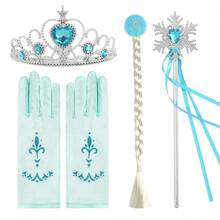 Set de Accesorios para de Princesas para Niñas, Disfraz de Cosplay, Varitaágica,, Guantes, Pendientes, Anillo, Collar, Set Completo Multicolor - DP0506 - Ver 10
