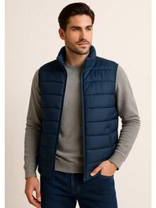 Premium Water-Resistant Nylon Puffer Vest - Best Value - Red - View 3