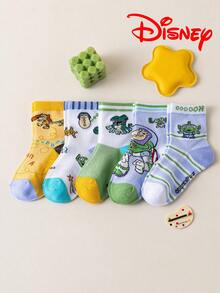 Disney 10/5/1雙正版迪士尼兒童襪，卡通圖案中筒襪，時尚可愛嬰兒襪，適合秋冬穿著 - 彩色 - 查看 8