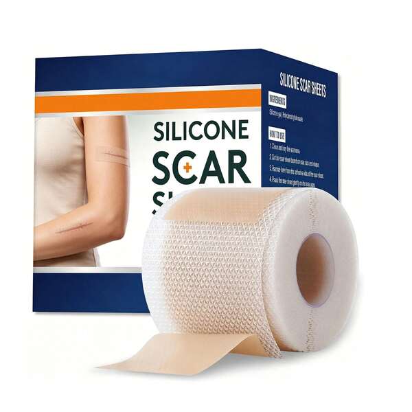 1 Peça Fita de Silicone para Cicatrizes, Adequada para Cicatrizes Cirúrgicas - Fita de Cicatriz de Grau Médico, Pode Ser Usada para Rugas, Cicatrizes Cirúrgicas, Queloides e Cicatrizes Hipertróficas - Rolo de Patch de Cicatriz Reutilizável