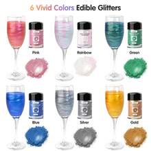 Edible Glitter For Drinks, Glitter Shimmer Sprinkle Powder For Cocktails, Baking, Beverages, Cakes, Strawberries, Cookies, Fondant, Vegan(5g/Bottle) - View 3