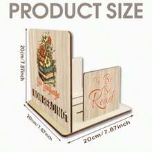 Natural Wooden Floral Art Bookend "Language Of Love" Quote Desktop Storage Rack Rustic Style Bedside Book Organizer Book Lover Gift - Champagne - View 7