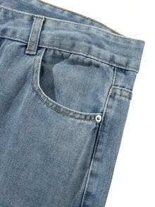 Jeans rectos holgados con lavado claro y desgastados para hombre - Lavado ligero - Ver 7