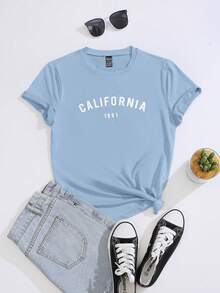 Camiseta número con con estampado de letra - Burdeos - Ver 1