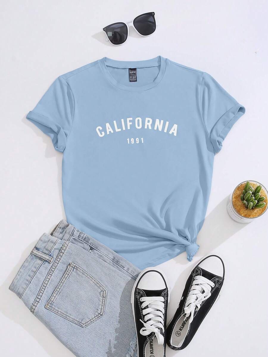 Camiseta número con con estampado de letra - Burdeos - Ver 1