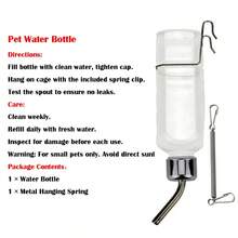 1pc 180/350ml Stainless Steel Sphere Hanging Water Bottle, Pet Automatic Waterer, Leak-Proof Quiet Drinking Bowl, Suitable For Hamsters, Rabbits, Cats, Dogs, Cage-Mounted Portable Pet Supplies - Transparent - View 7