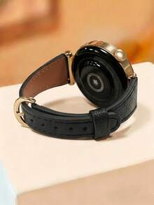 1pc 18mm 20mm 22mm Women's Thin Leather Watch Band Strap Compatible With Samsung Galaxy Watch 4 5 6 7 40/44mm Active GT4 5 6 41/42/46mm - Multicolor - View 9