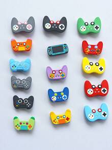 16 Stücke bunte große & kleine Game Controller Serie DIY Mode Sandalen Accessoires, abnehmbare Clog Schuh Dekor, geeignet für Puff Sandalen, Strandtaschen Accessoires, Partygeschenke - Verschiedenfarbig - Übersicht 3