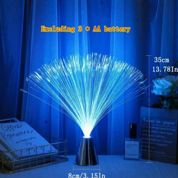 1pc LED Color-Changing Fiber Optic Lamp, Party Centerpiece Decoration, Holiday Atmosphere Light, Calming Lamp Suitable For Party, Birthday, Bar, Neon Light, Nightclub