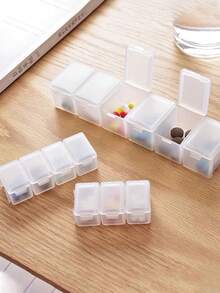 10pcs Detachable Plastic Pill Boxes, Transparent Daily Pill Organizer, Multi-Compartment Design, Suitable For Pills, Vitamins, Jewelry And Travel Storage (Home/Office Use) - Multicolor - View 4