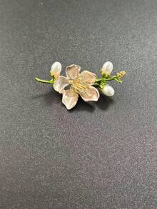 1pc Bohemian Summer Style Floral Faux Pearl Design White Pink Gradient Brooch, Fashion Personalized Gift Suitable For Daily Wear, Perfect For Party, Special Occasions, Holiday Gift, Women's Casual And Vacation Versatile Accessory - Multicolor - View 7