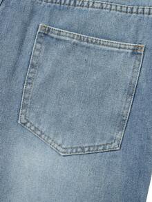 Jeans rectos holgados con lavado claro y desgastados para hombre - Lavado ligero - Ver 9