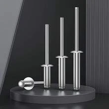 100 buah Paku Keling Buta Profesional Aluminium M3, Gagang Aluminium dan Poros Inti Baja - perak - View 4