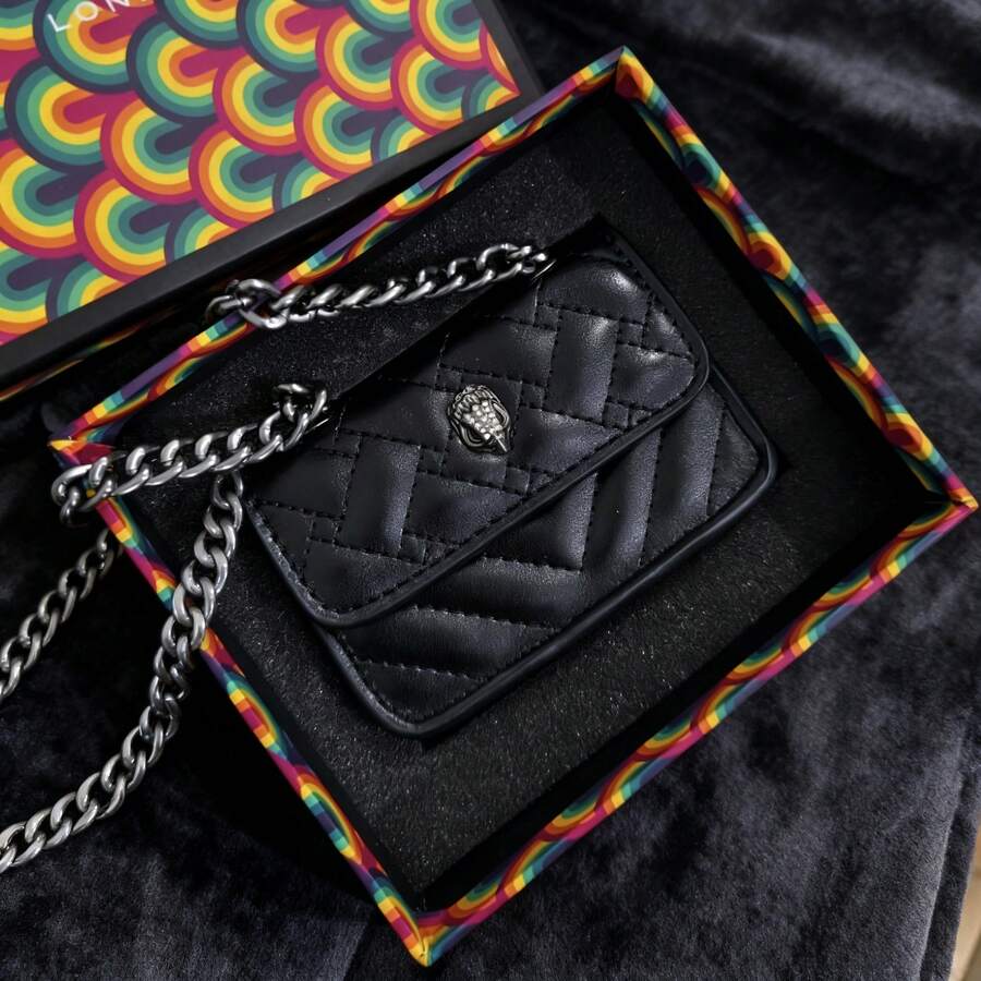 Kur T Geiger Luxury Quilted Mini Chain Crossbody Bag Versatile Shoulder Crossbody & Handheld Flap Bag Classic Flap Design Shoulder & Handbag - Black - View 1