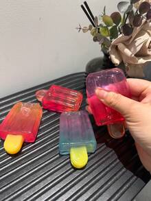 1pc Slow Rebound Gradient Color Popsicle Squeeze Toy, Transparent TPR Material Stress Relief Toy, Ice Cream Shaped Fidget Toy, Soft And Stretchable, Helps Relieve Anxiety, Suitable For Teens, Summer Party Gift, Thanksgiving Gift, Christmas Gift, Halloween Gift, Christmas Stocking Filler - Multicolor - View 1