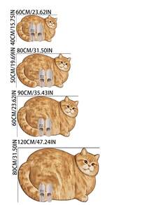 1pc Orange Cat Shaped Rug, Decorative Carpet, Bedroom Decor, Floor Mat, Carpet, Home Decor, Living Room Carpet, Small Living Room Rug, Bedroom Carpet, Living Room Home Decor, Outdoor Rug, Washable Carpet - Multicolor - View 6