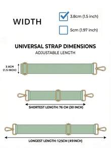 1.5 Inch Green Striped Fashion Premium Backpack Shoulder Strap, Suitable For Camera Bags, Handbags, Crossbody Bags And Clutches. Adjustable, Detachable, Durable And Replaceable. Fashionable Backpack Shoulder Strap, Travel Accessory, Gift For Photography Enthusiasts And Friends And Family. Durable Fashion Bag Strap Replacement. - Green - View 3