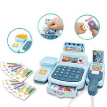 ZK30 Toy Cash Register For Kids With Scan Lights And Sound Effects, Interactive Supermarket Simulation Game - Blue - View 5