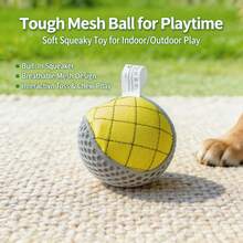 Interactive Fetch Toss Squeaky Mesh Dog Ball Toy Breathable For Indoor Outdoor Play For Dogs & Cats Dog Toy Cat Toy Cat Accessory - Yellow - View 7