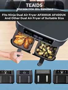 1pc/2pcs Silicone Air Fryer Liner, Reusable Air Fryer Accessories, Disposable Baking Tray Kitchen Liner Replacement, Black - Multicolor - View 8
