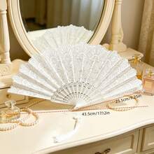 An Elegant Lace Hand Fan, With A Retro Style And Fringes, Suitable For Brides, Graduation Dances And Special Events - Small Rose Folding Fan - View 6