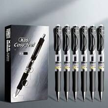 12 Black Gel Pens, Designed For Office And Student Use - 0.5mm Quick-Dry Smooth Writing With A Soft Grip Design, Quick-Dry Ink, Soft Grip Handle, Ergonomic Pen Design, Ideal For Note-Taking And Writing, Perfect Office And Study Supplies - 12pcs(2pcs Pen+10pcs Pen Core) - View 1