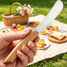 1pc/3pcs/6pcs Stainless Steel Butter Knife Set, Bread Spreader, Suitable For Bread, Jam And Butter, Butter Spreader And Butter Scraper With Long Wooden Handle - View 11