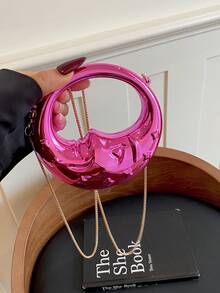 New Acrylic Mini Bag, Fashion Evening Bag With Chain Strap, Shoulder And Crossbody Bag - Pink - View 9