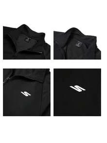 Skechers Men's/Women's Unisex Knit Jacket/Outerwear, Casual Comfortable Daily Outdoor Sports Leisure Jacket P225U135-03K8 - Smoky Black - View 9