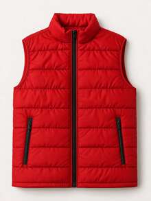 Premium Water-Resistant Nylon Puffer Vest - Best Value - Red - View 1