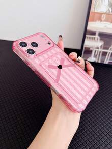 1pc Pink Transparent TPU Soft Pink & White Polka Dot Black Heart Bow Pattern Four-Corner Anti-Drop Integrated Card Slot Phone Case, Fashion Versatile Creative Personalized, Full Body Protection Dustproof Waterproof Soft Shell Suitable For Versatile Phone Case/Card Holder Phone Case/Funny Phone Case/Android Phone Case - Multicolor - View 3