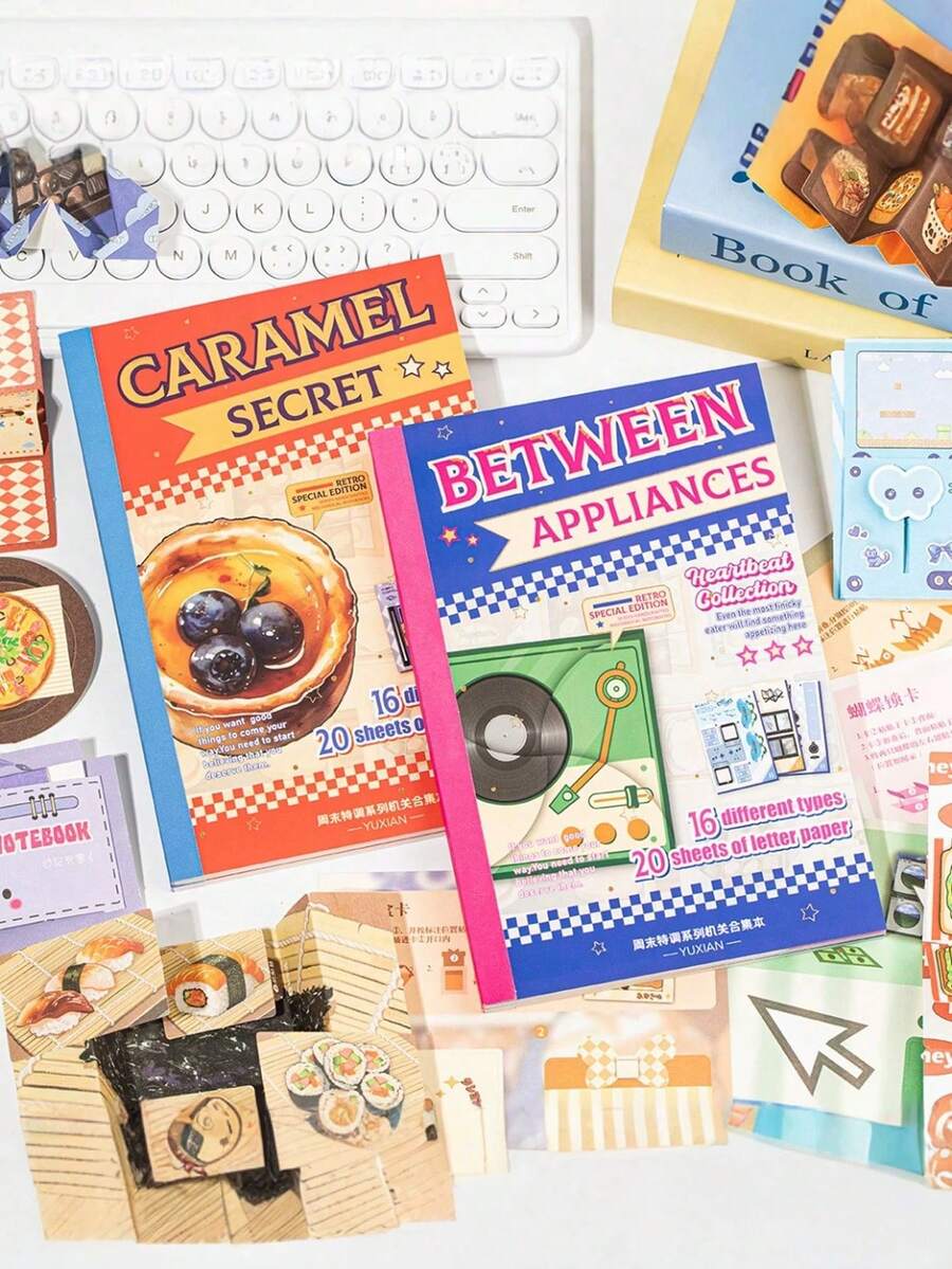 20pcs/Set 16 Kinds Of 3D Mechanism Collection Book, Handmade DIY Origami Book, Planner, Notebook, Multi-Functional Stickers, DIY Stickers, Weekend Special No-Cut 3D DIY, Quiet Book Children's Handmade Craft Book - 3d Material Book - View 1