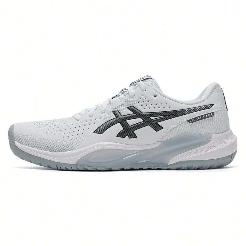 Asics 男士 GEL-CHALLENGER 15 网球鞋，户外旅行运动休闲舒适运动鞋 1041A510-101 - 白色/灰色 - 查看 1