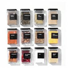 12pcs Glass Jars With Bamboo Lids, Glass Jars With Airtight Lids, Transparent Jars With Lids, Suitable For Spices, Cookies, Candy, Tea, Coffee Beans And Rice, Spice Jar Set - Multicolor - View 13