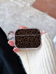 Funda de auriculares Bluetooth con estampado de leopardo pintado, transparente, engrosada, de moda, a prueba de golpes, con hebilla adicional, compatible con S4, funda protectora para auriculares inalámbricos Bluetooth Apple, carcasa brillante Pro2, cobertura completa, Pods 3 1/2/3 generación, funda protectora Pro, a prueba de golpes, carcasa blanda - Multicolor - Ver 2