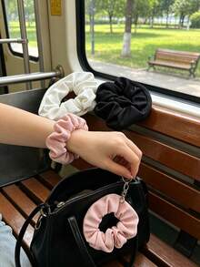3pcs Hidden Zipper Hair Ties, Elastic Headbands With Secret Pocket, Anti-Theft Money Pouch, Suitable For Travel And Sports, Can Hold Cash/Keys, Practical Creative Holiday Gift/Travel Essential - Multicolor - View 3