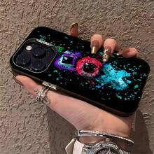 Símbolos destrozados del juego del calamar de neón coloridofunda de teléfono Fundas compatibles con ,Apple,VIVO,OPPO,,, y Honor.Fabricadas en silicona TPU,ofrecen protección contra golpes y caídas. - Negro - Ver 5