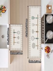 1pc, [Best Seller] Tableware Print Theme Kitchen Rug, Aesthetic Velvet Comfortable Fluffy Carpet, Soft And Comfortable Material, Weight Approx. 850g/㎡, Easy To Clean, Doesn't Get Stuck In Doors, Stains Easy To Wipe, Daily Spills Easy To Clean, Dirt-Resistant, Machine Washable - Perfect For Home Decor, Living Room, Bedroom, Kitchen, Dining Room, Bedside, Bathroom, Study, Entryway Rug, Suitable For All Seasons, Holiday Decoration Gift! - Multicolor - View 11