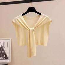 Summer Sun Protection Air Conditioning Collar Shoulder Wrap Ice Silk Knit Outerwear Shawl Spring Autumn Short Neck Protector Thin - Multicolor - View 12
